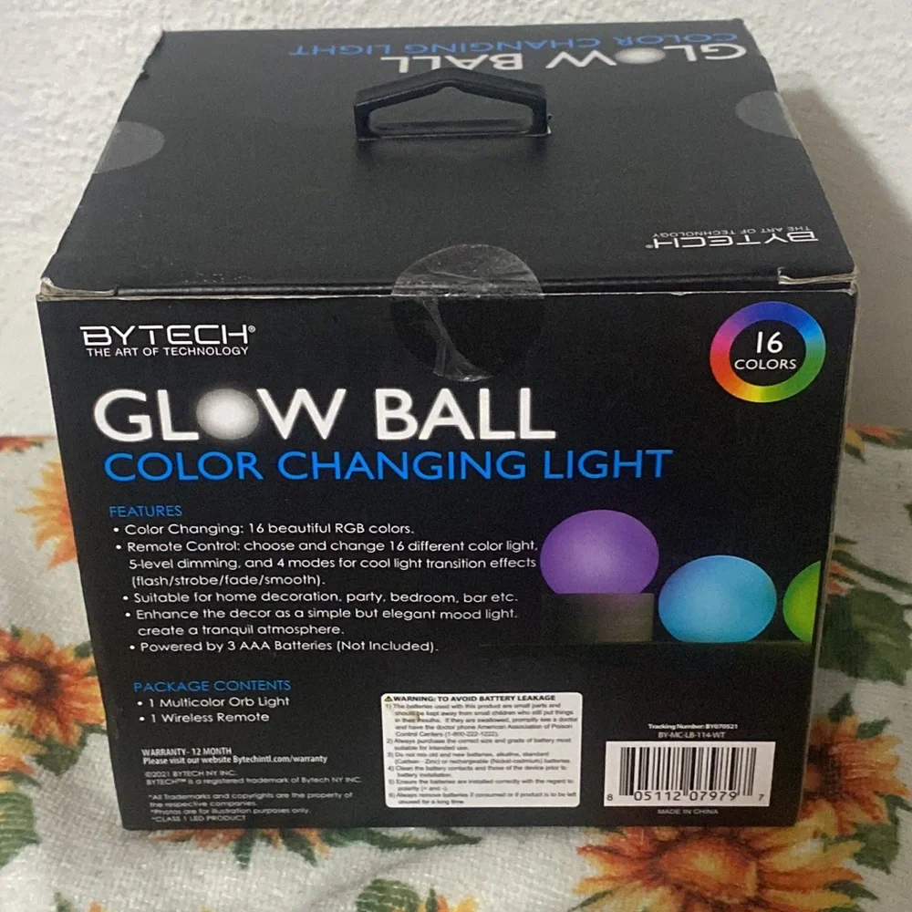 16 colors 🟢🟣Glow Ball+💡w remote NIP+2P Night LED shoe-lights